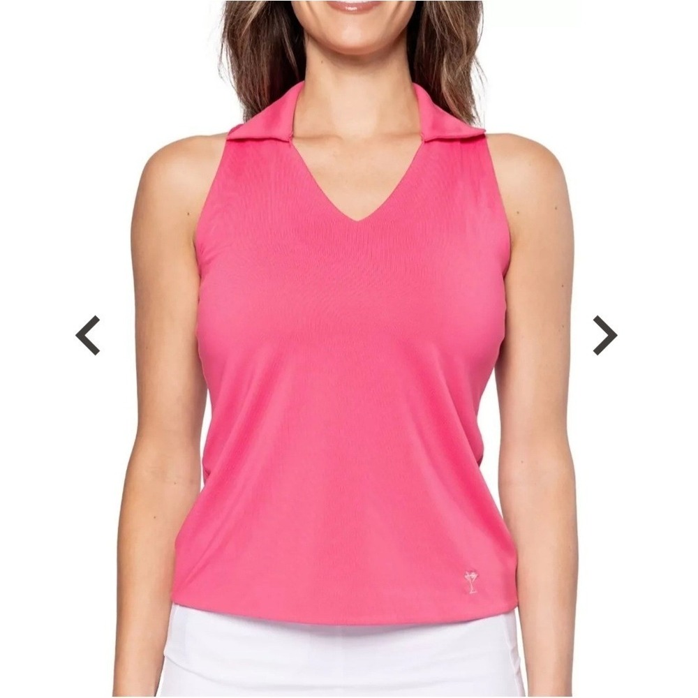 NWT Golftini Hot Pink Lisa Sport Polo Golf Shirt Size Large